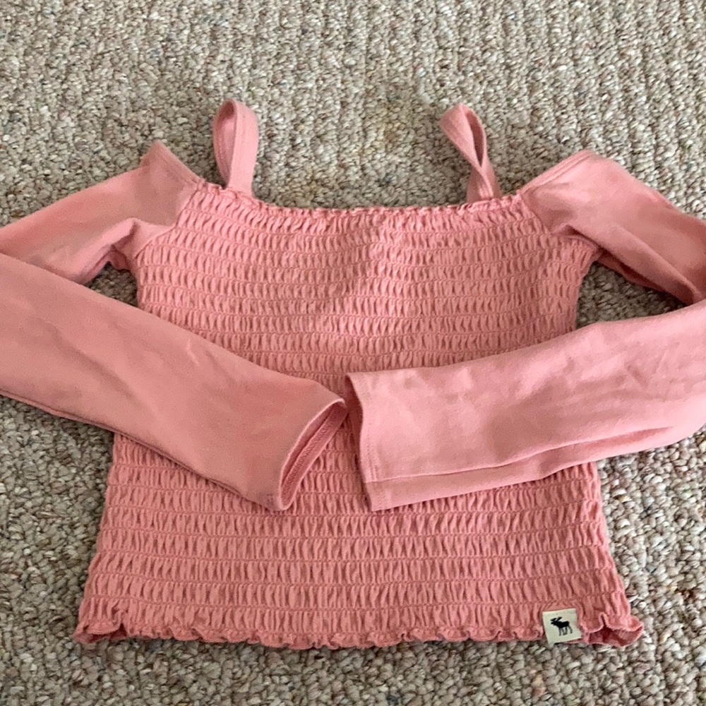 Abercrombie kids Pink Cold Shoulder Top
